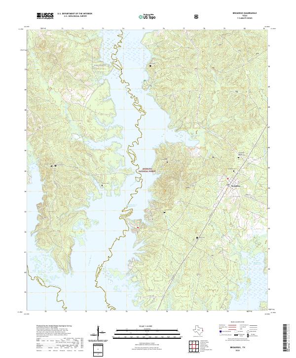 Broaddus, TX — USGS 7.5-minute topo (2022)