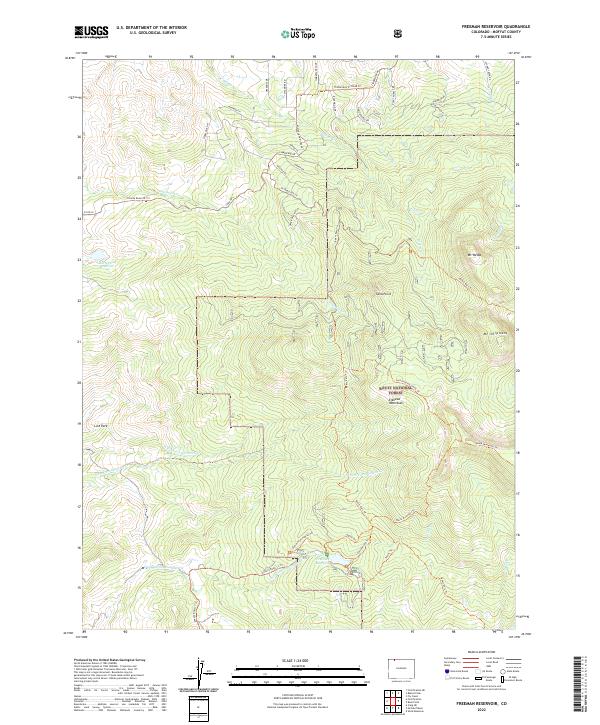 Freeman Reservoir, CO — USGS 7.5-minute topo (2022)