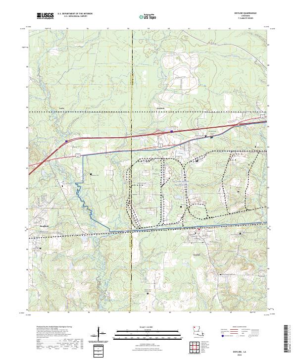 Doyline, LA — USGS 7.5-minute topo (2024)