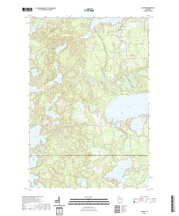 Sayner, WI — USGS 7.5-minute topo (2022)