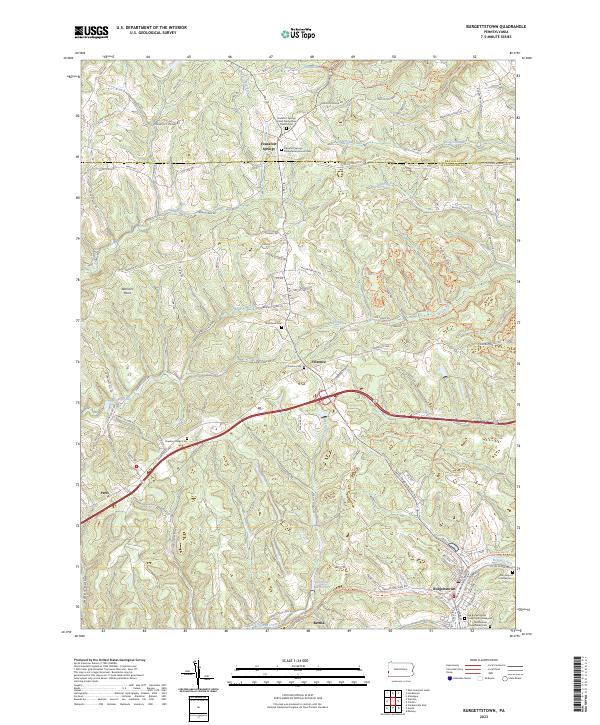 Burgettstown, PA — USGS 7.5-minute topo (2023)