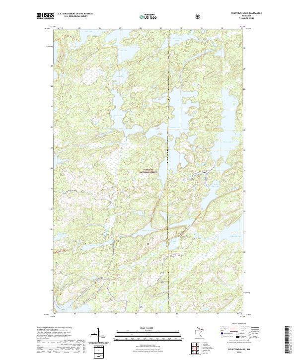 Fourtown Lake, MN — USGS 7.5-minute topo (2022)
