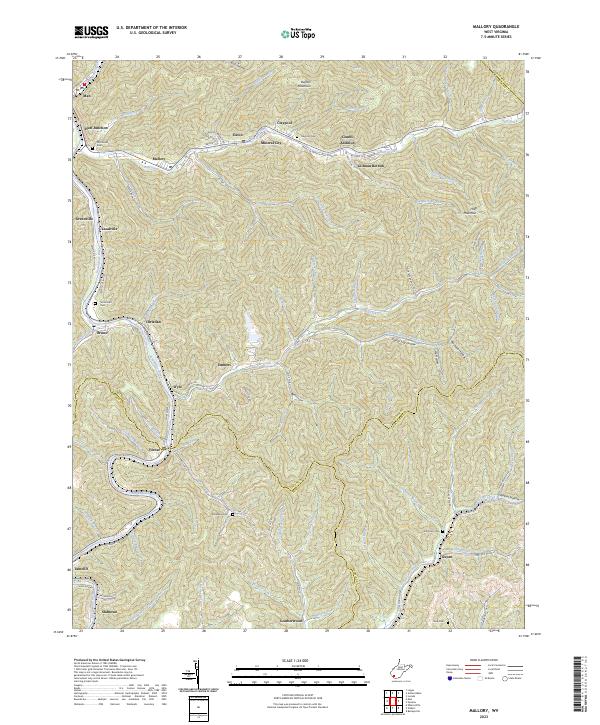 Mallory, WV — USGS 7.5-minute topo (2023)