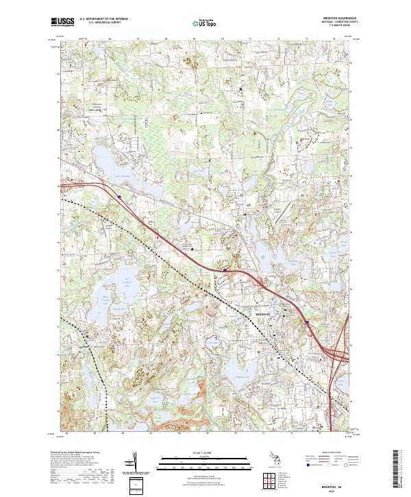 Brighton, MI — USGS 7.5-minute topo (2023)