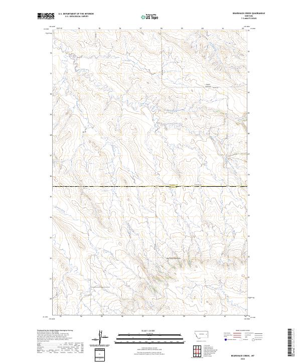 Bearshack Creek, MT — USGS 7.5-minute topo (2024)