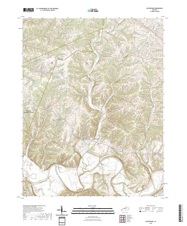 Waterford, KY — USGS 7.5-minute topo (2022)