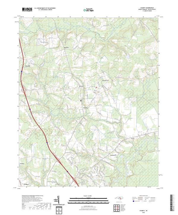 Charity, NC — USGS 7.5-minute topo (2022)