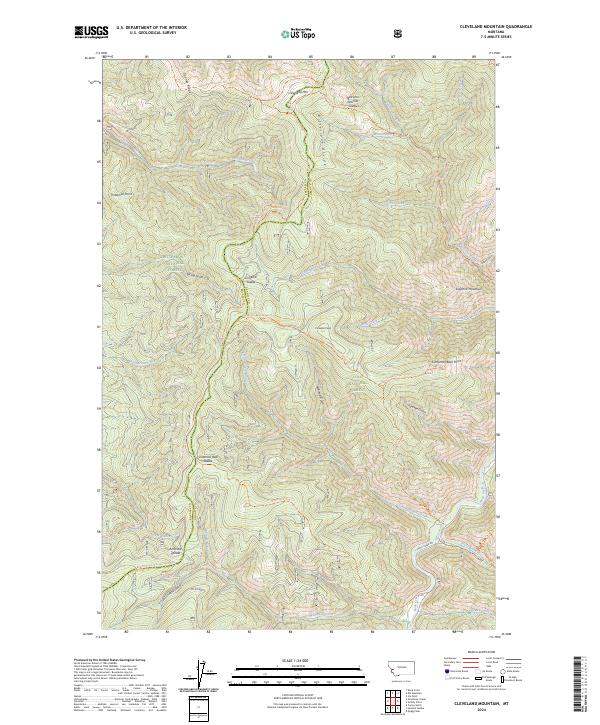 Cleveland Mountain, MT — USGS 7.5-minute topo (2024)