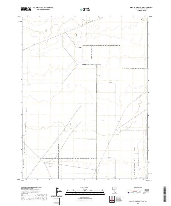West of Christina Peak, NV — USGS 7.5-minute topo (2021)