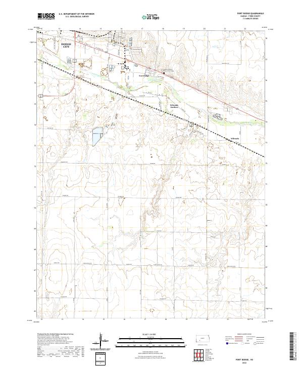 Fort Dodge, KS — USGS 7.5-minute topo (2022)
