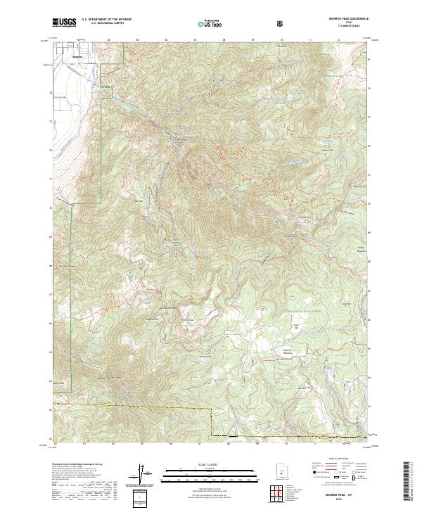 Monroe Peak, UT — USGS 7.5-minute topo (2023)
