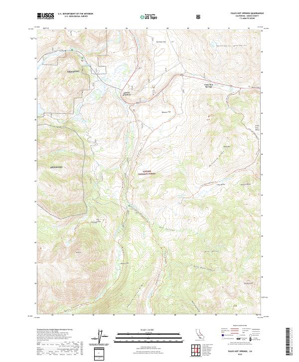 Fales Hot Springs, CA — USGS 7.5-minute topo (2022)