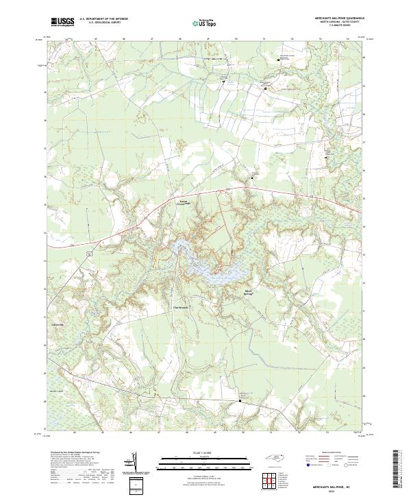 Merchants Millpond, NC — USGS 7.5-minute topo (2022)