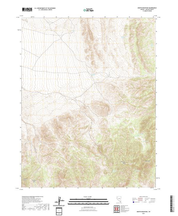 Monte Mountain, NV — USGS 7.5-minute topo (2021)