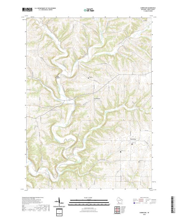 Hurricane, WI — USGS 7.5-minute topo (2022)