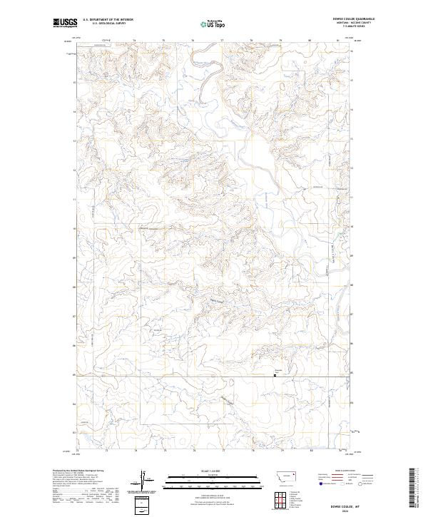 Dowse Coulee, MT — USGS 7.5-minute topo (2024)
