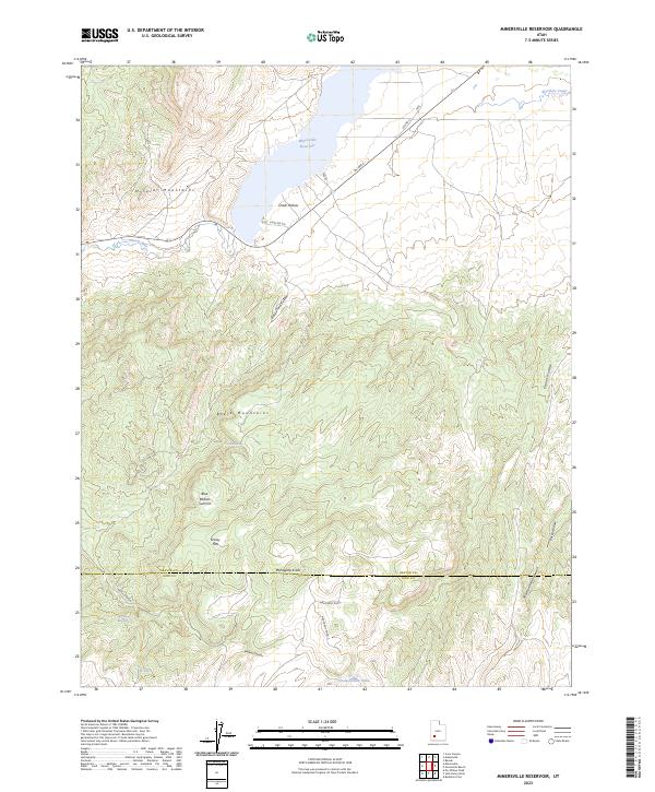 Minersville Reservoir, UT — USGS 7.5-minute topo (2023)