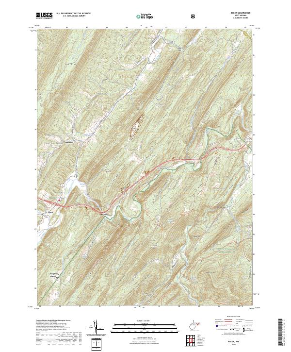 Baker, WV — USGS 7.5-minute topo (2023)