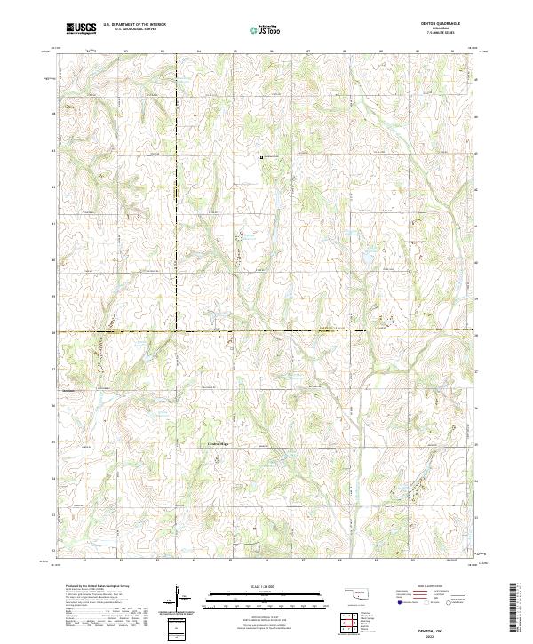 Denton, OK — USGS 7.5-minute topo (2022)
