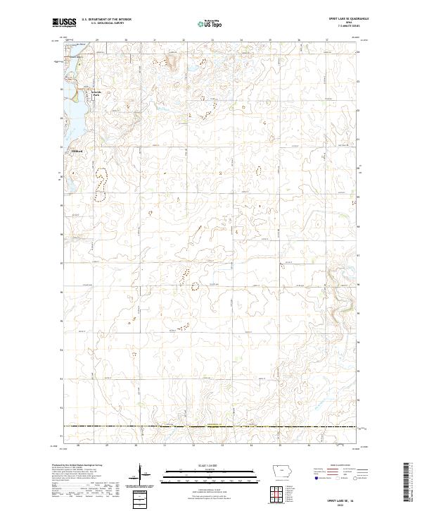 Spirit Lake SE, IA — USGS 7.5-minute topo (2022)