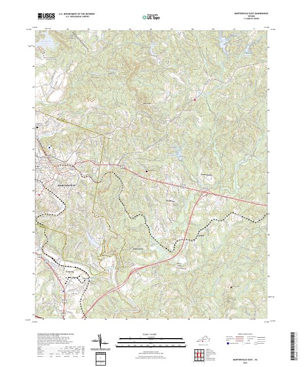 Martinsville East, VA — USGS 7.5-minute topo (2022)