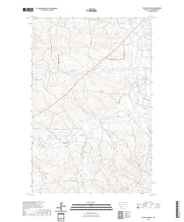 Big Dry School, MT — USGS 7.5-minute topo (2024)