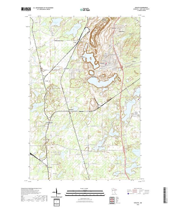 Eveleth, MN — USGS 7.5-minute topo (2022)