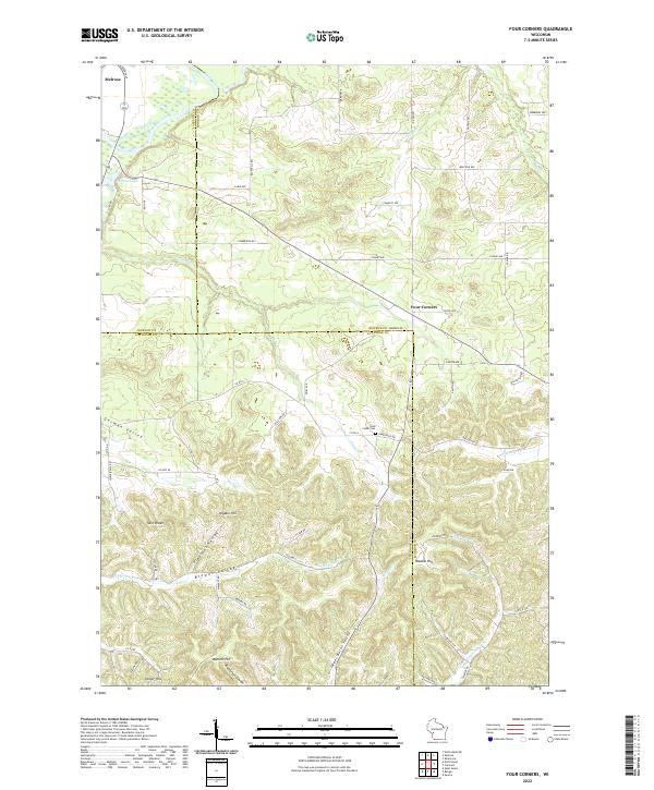 Four Corners, WI — USGS 7.5-minute topo (2022)