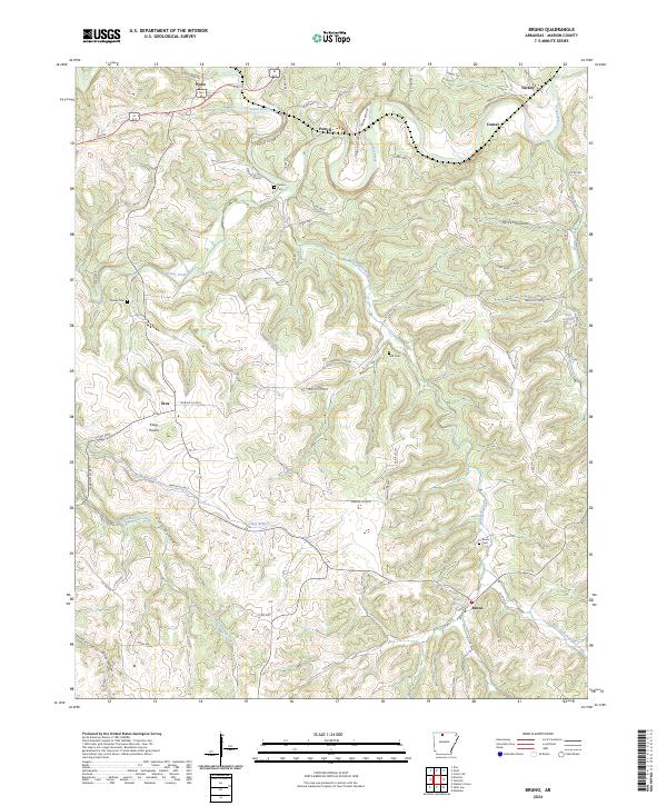 Bruno, AR — USGS 7.5-minute topo (2024)
