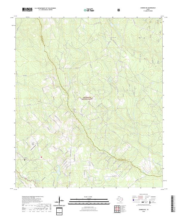 Conroe NE, TX — USGS 7.5-minute topo (2022)