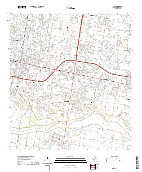 Pharr, TX — USGS 7.5-minute topo (2022)