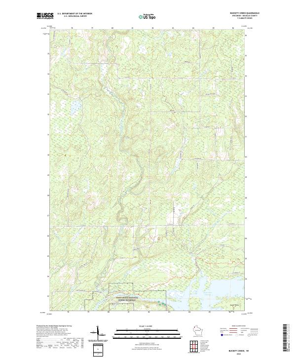 Buckety Creek, WI — USGS 7.5-minute topo (2022)