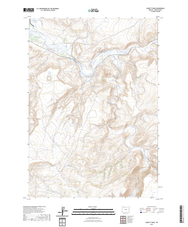 Liggett Table, OR — USGS 7.5-minute topo (2023)