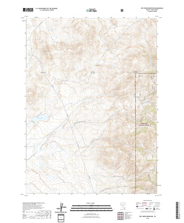 Dry Creek Reservoir, NV — USGS 7.5-minute topo (2021)