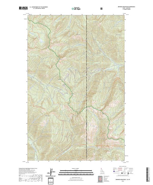 Benning Mountain, ID-MT — USGS 7.5-minute topo (2024)