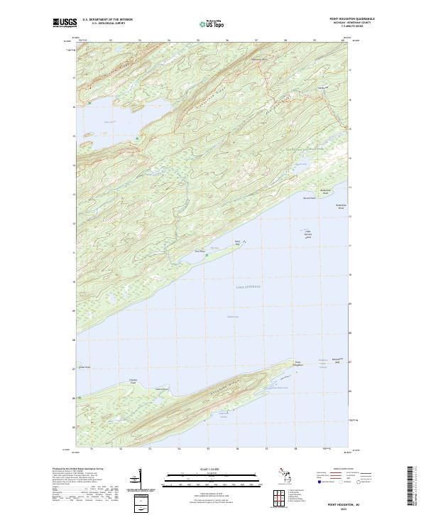 Point Houghton, MI — USGS 7.5-minute topo (2023)