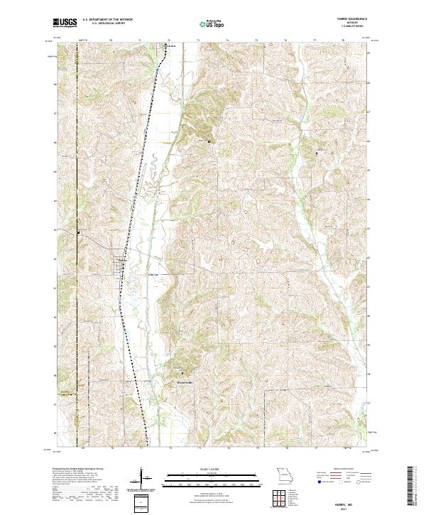 Harris, MO — USGS 7.5-minute topo (2021)