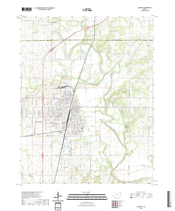 Chanute, KS — USGS 7.5-minute topo (2022)