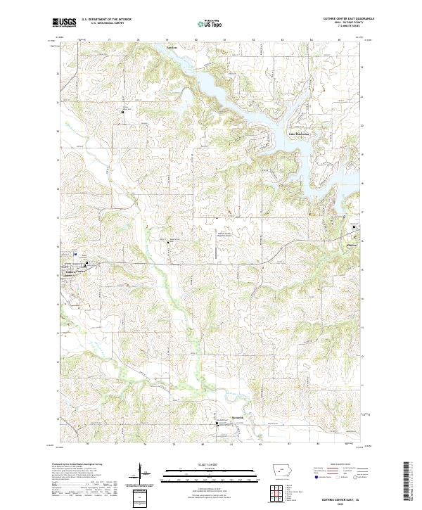 Guthrie Center East, IA — USGS 7.5-minute topo (2022)