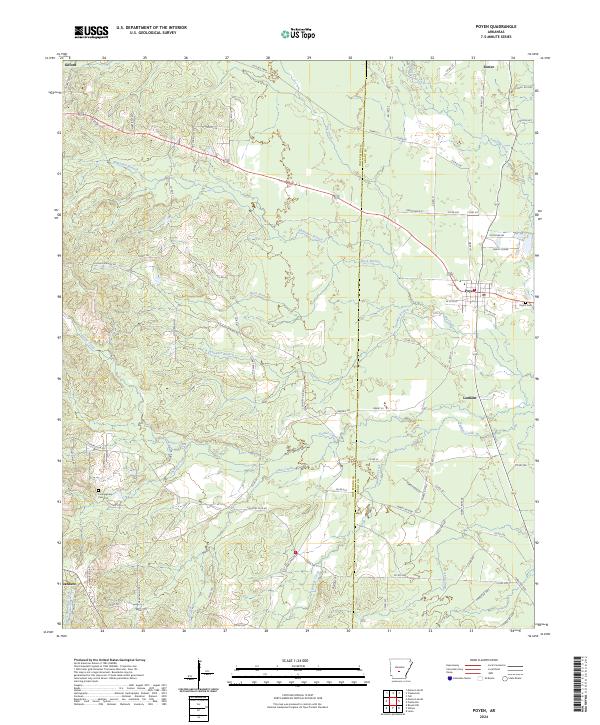 Poyen, AR — USGS 7.5-minute topo (2024)