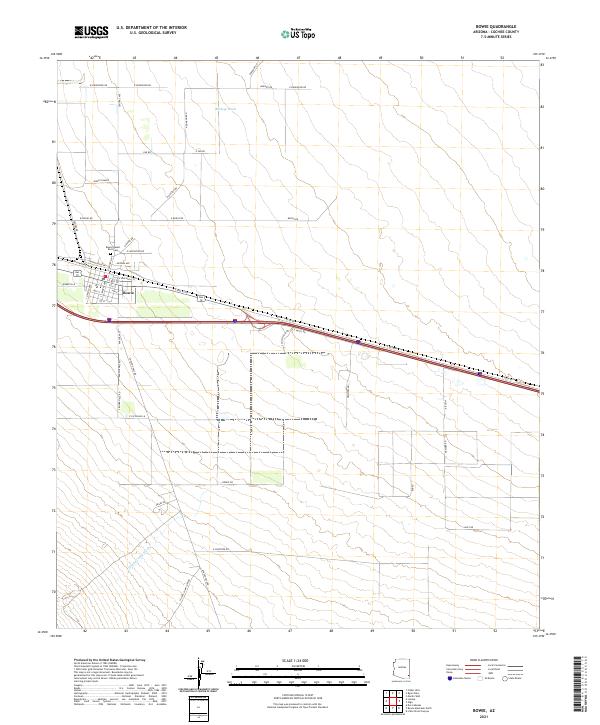 Bowie, AZ — USGS 7.5-minute topo (2021)
