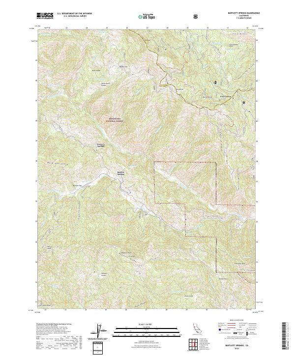Bartlett Springs, CA — USGS 7.5-minute topo (2022)