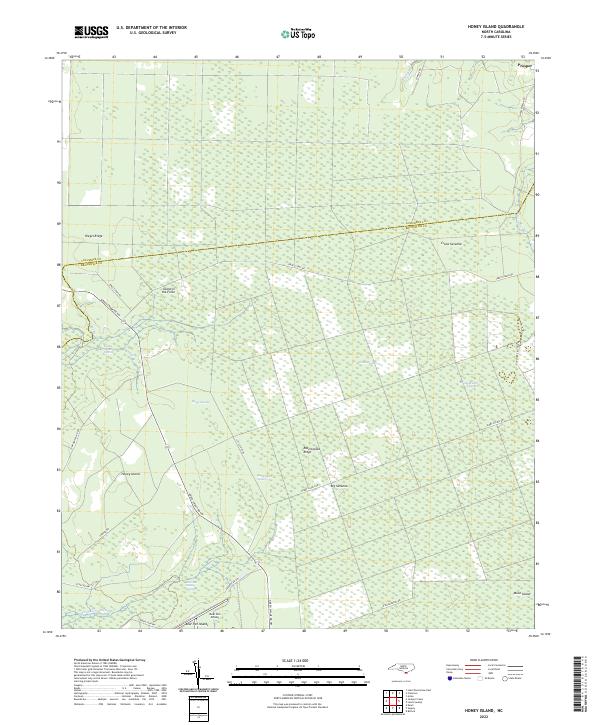 Honey Island, NC — USGS 7.5-minute topo (2022)