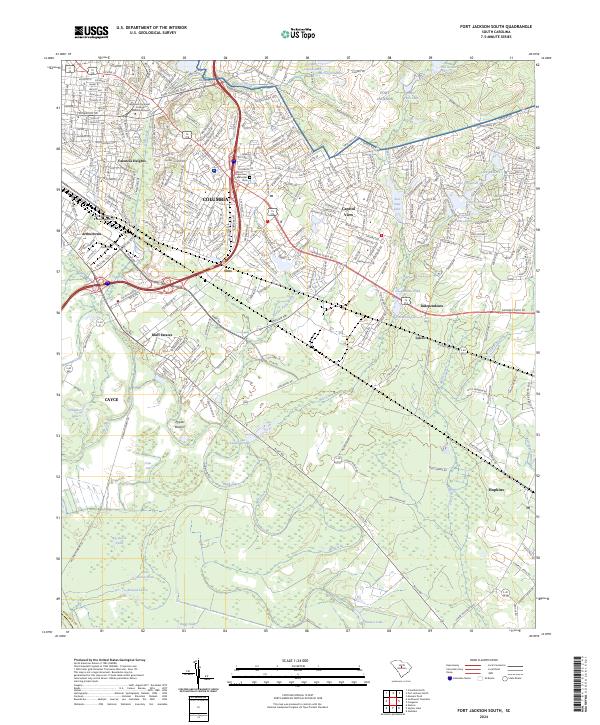 Fort Jackson South, SC — USGS 7.5-minute topo (2024)