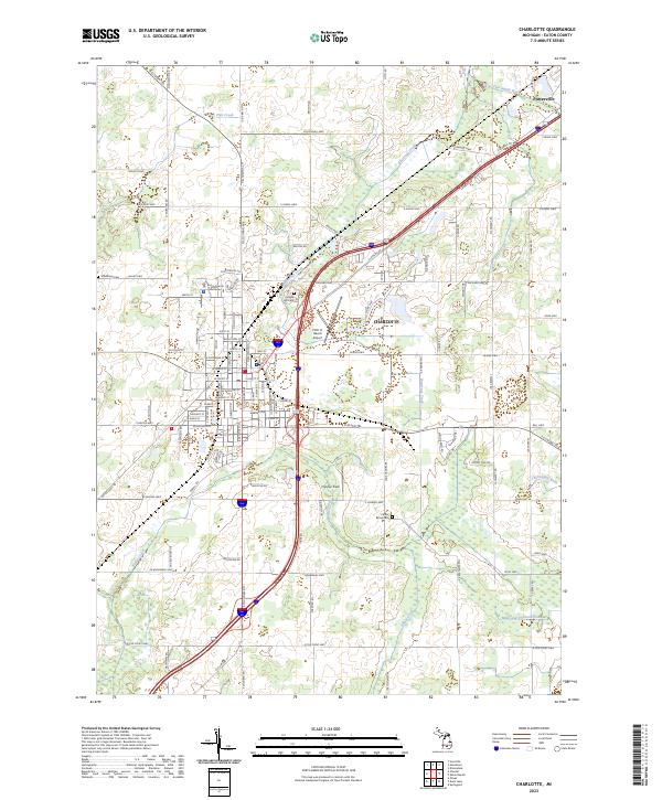 Charlotte, MI — USGS 7.5-minute topo (2023)