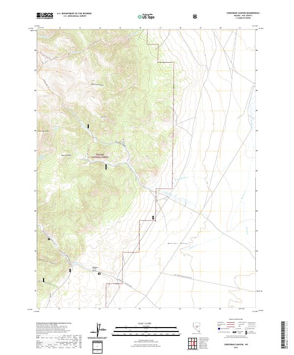 Corcoran Canyon, NV — USGS 7.5-minute topo (2021)