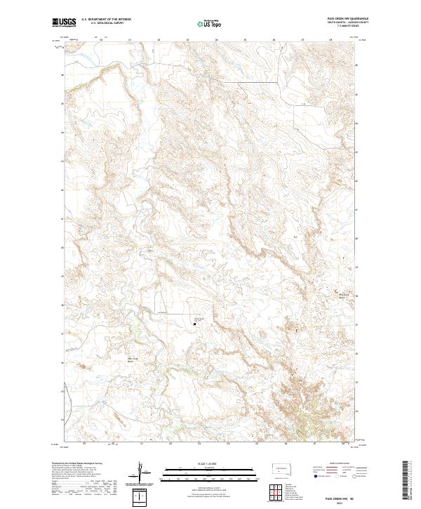 Pass Creek NW, SD — USGS 7.5-minute topo (2021)