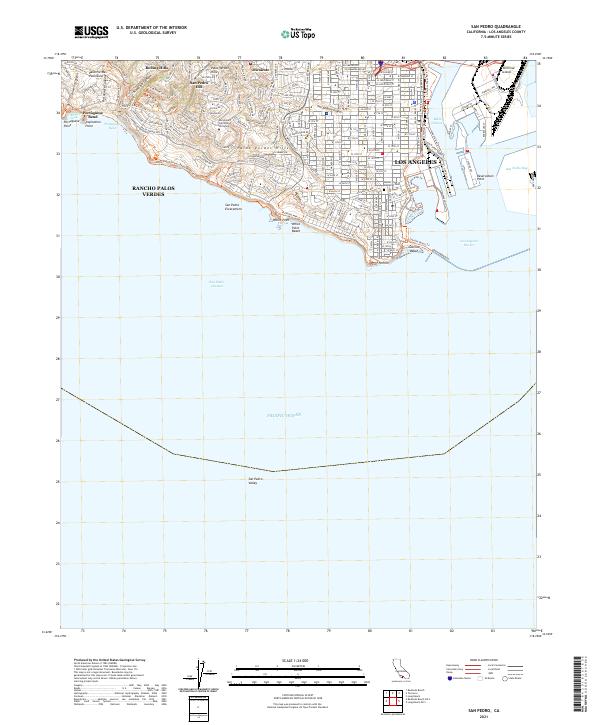 San Pedro, CA — USGS 7.5-minute topo (2021)