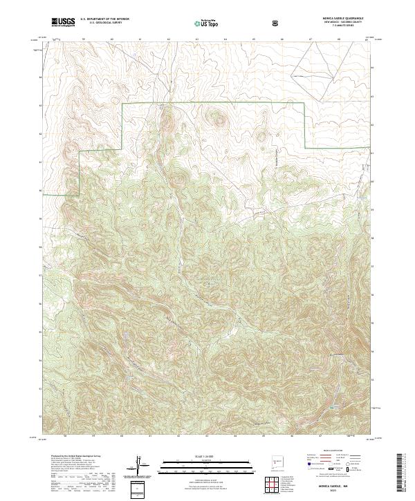 Monica Saddle, NM — USGS 7.5-minute topo (2023)