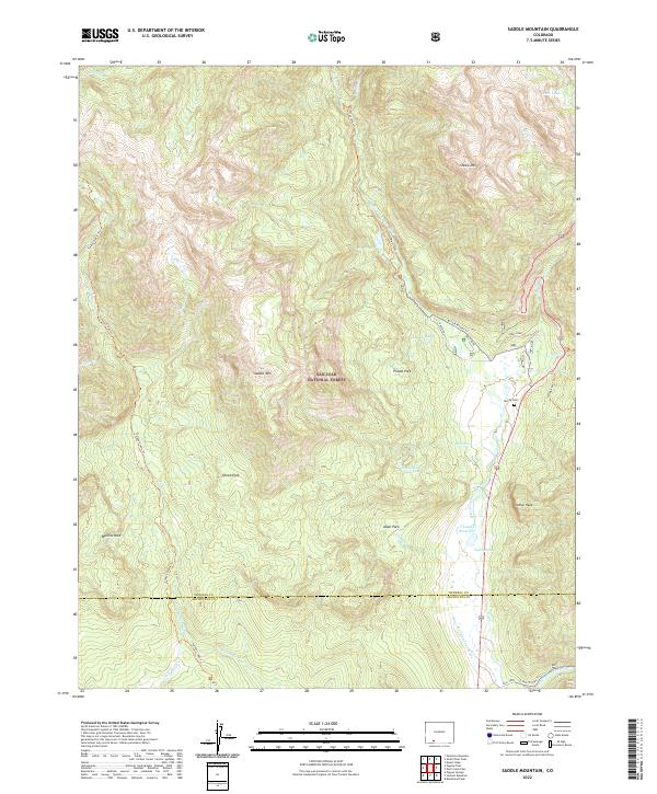 Saddle Mountain, CO — USGS 7.5-minute topo (2022)
